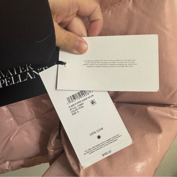 UGG Pink Quilted Puffer Jacket with High Collar Size S NWT - Picture 6 of 7